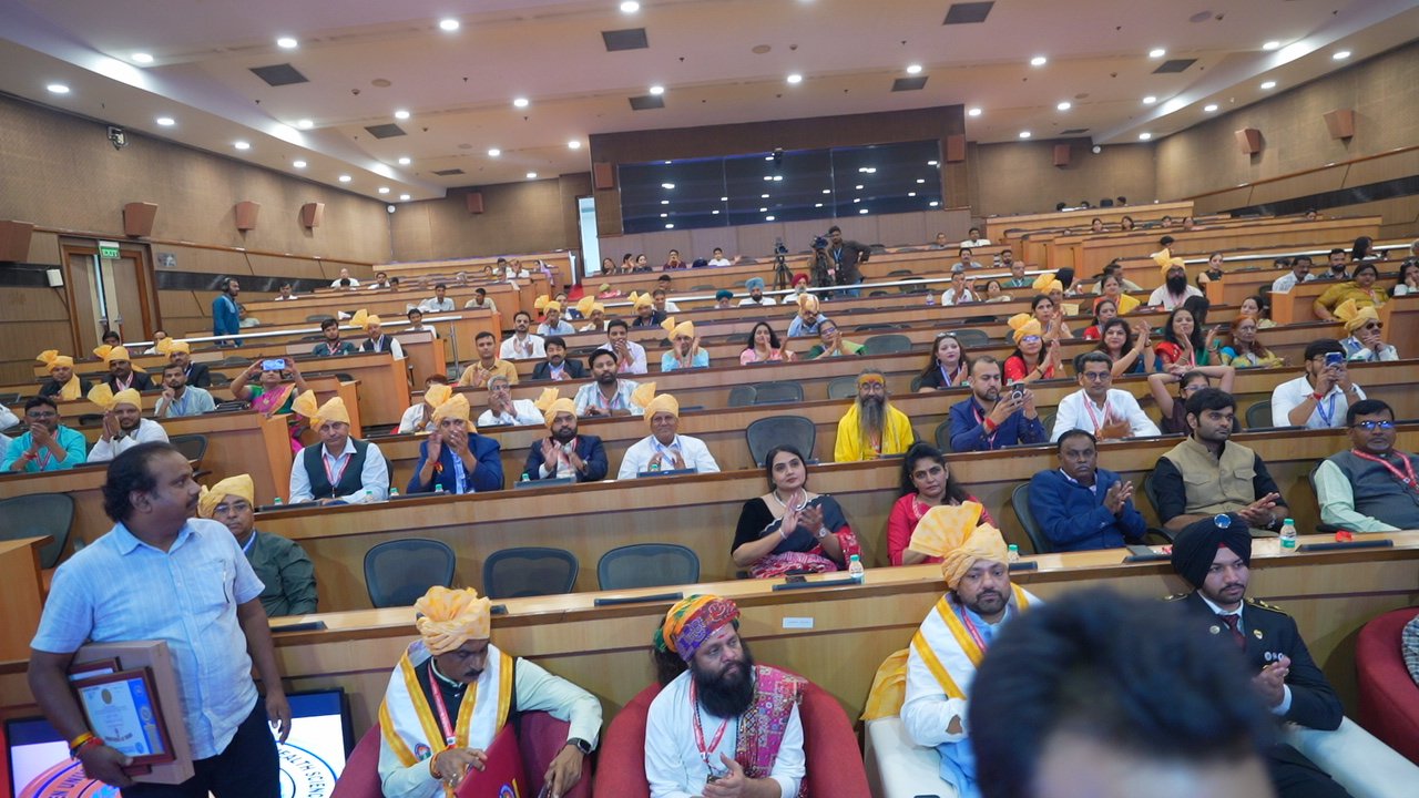 The audience attending and witnessing the proceedings of the International and National Awards Ceremony.